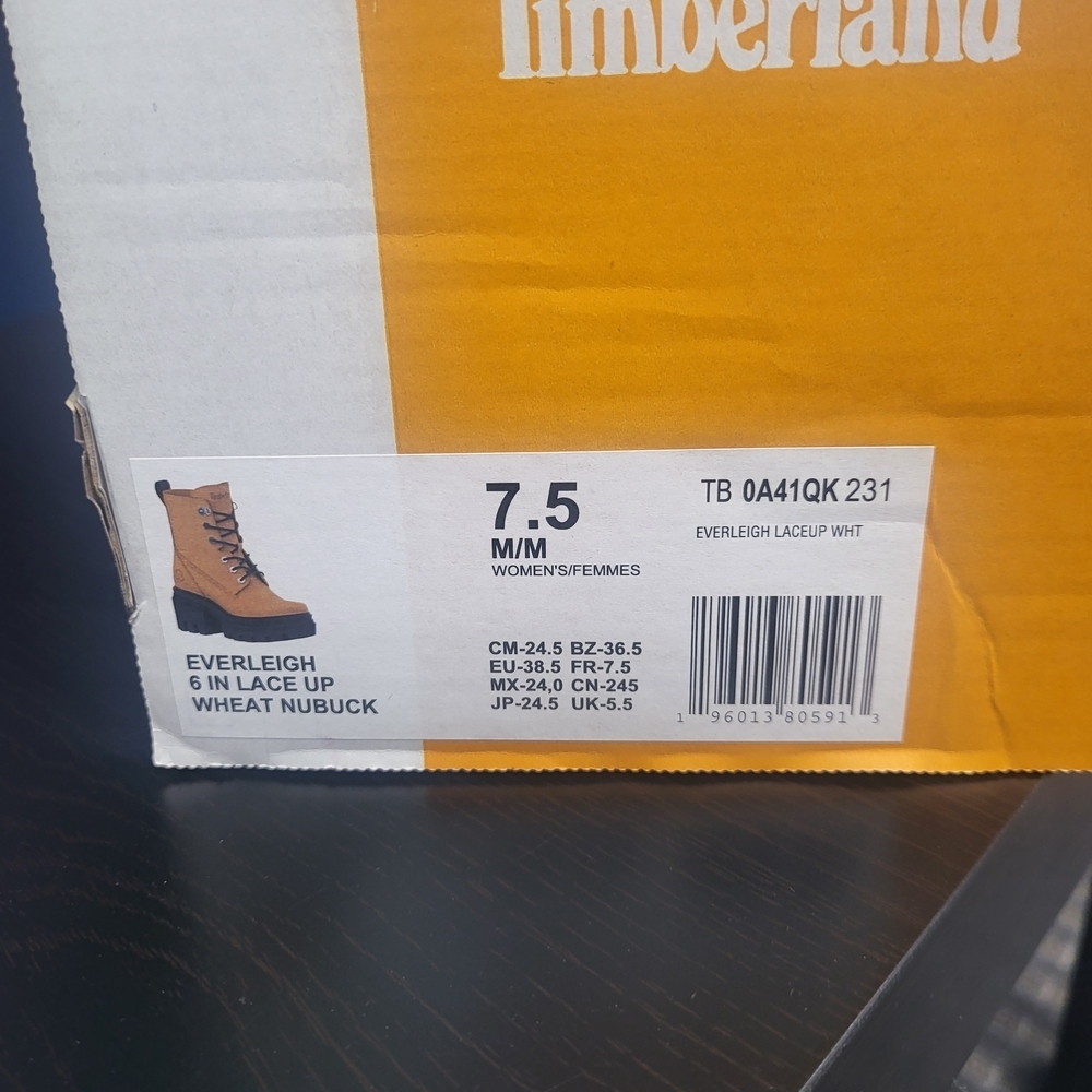 Timberland Everleigh 6 in Wheat Nubuck...NWT. - Picture 2 of 11